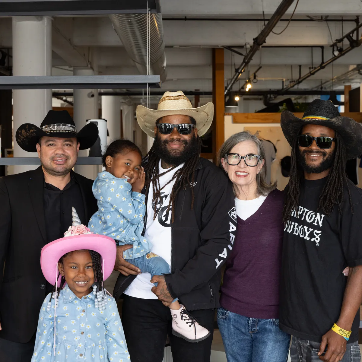 Cynthia Marks with guests from Compton Cowboys